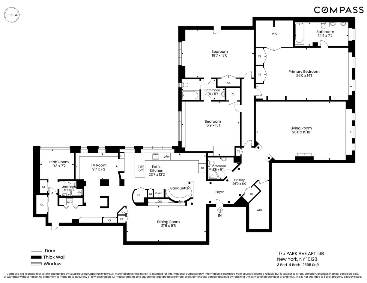New York City Real Estate | View 1175 Park Avenue, 13B | Floorplan