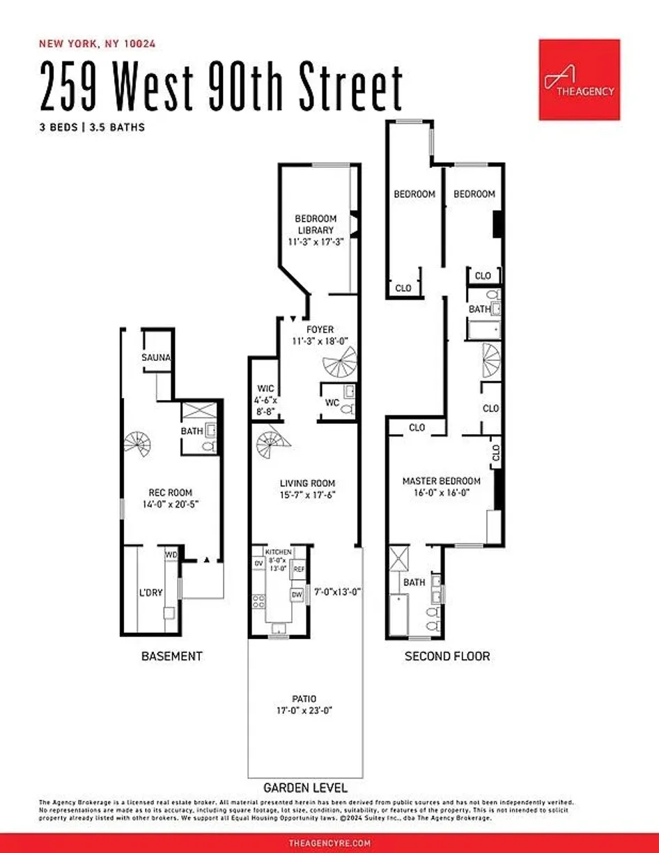 New York City Real Estate | View 259 W 90th Street, TWNH | Floorplan