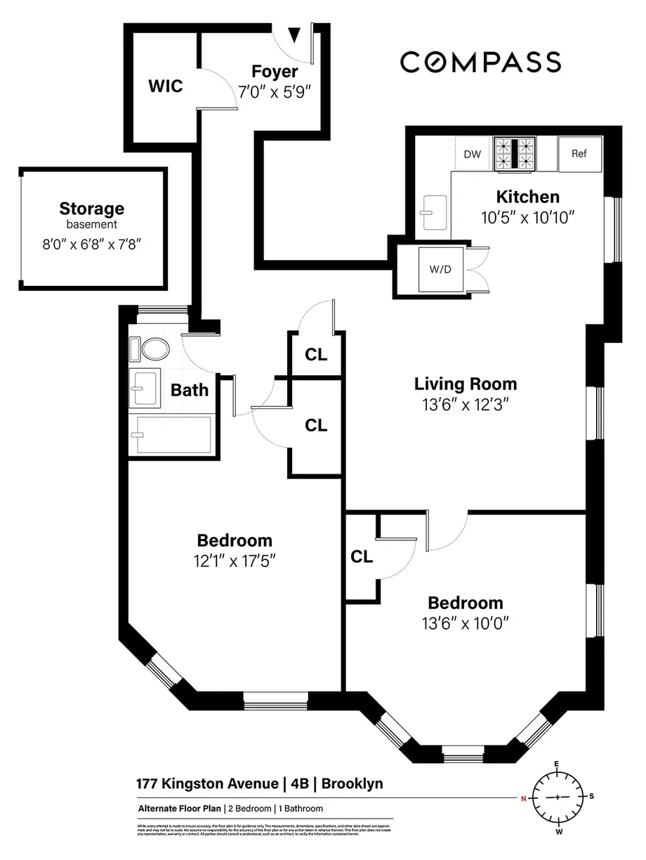 New York City Real Estate | View 177 Kingston Avenue, 4B | Floorplan 2