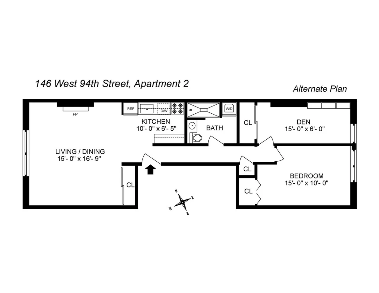 New York City Real Estate | View 146 W 94th Street, 2 | Floorplan 2