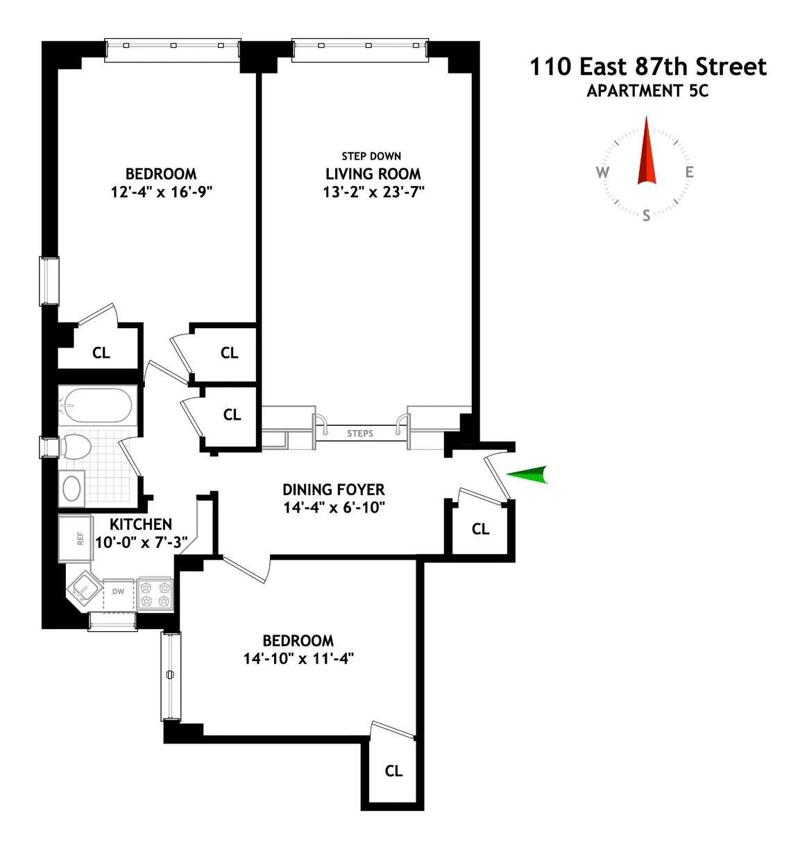 New York City Real Estate | View 110 E 87th Street, 5C | Floorplan