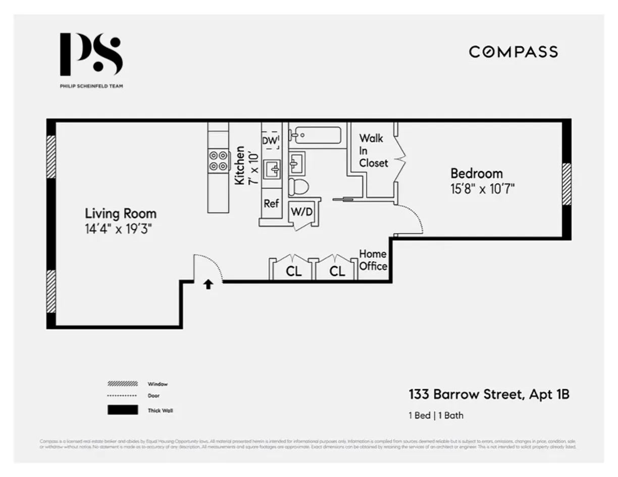 New York City Real Estate | View 133 Barrow Street, 1B | Floorplan