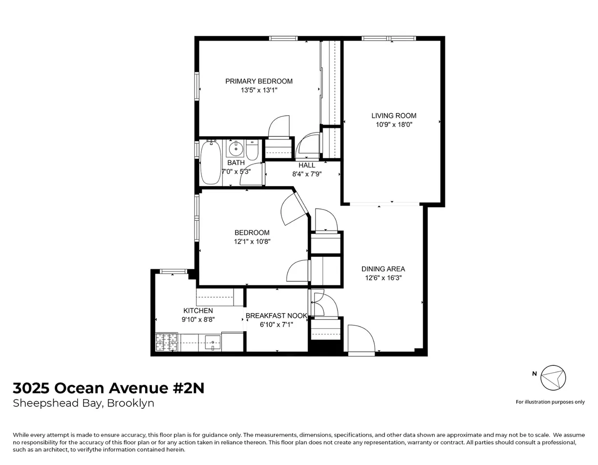 New York City Real Estate | View 3025 Ocean Avenue, 2N | Floorplan