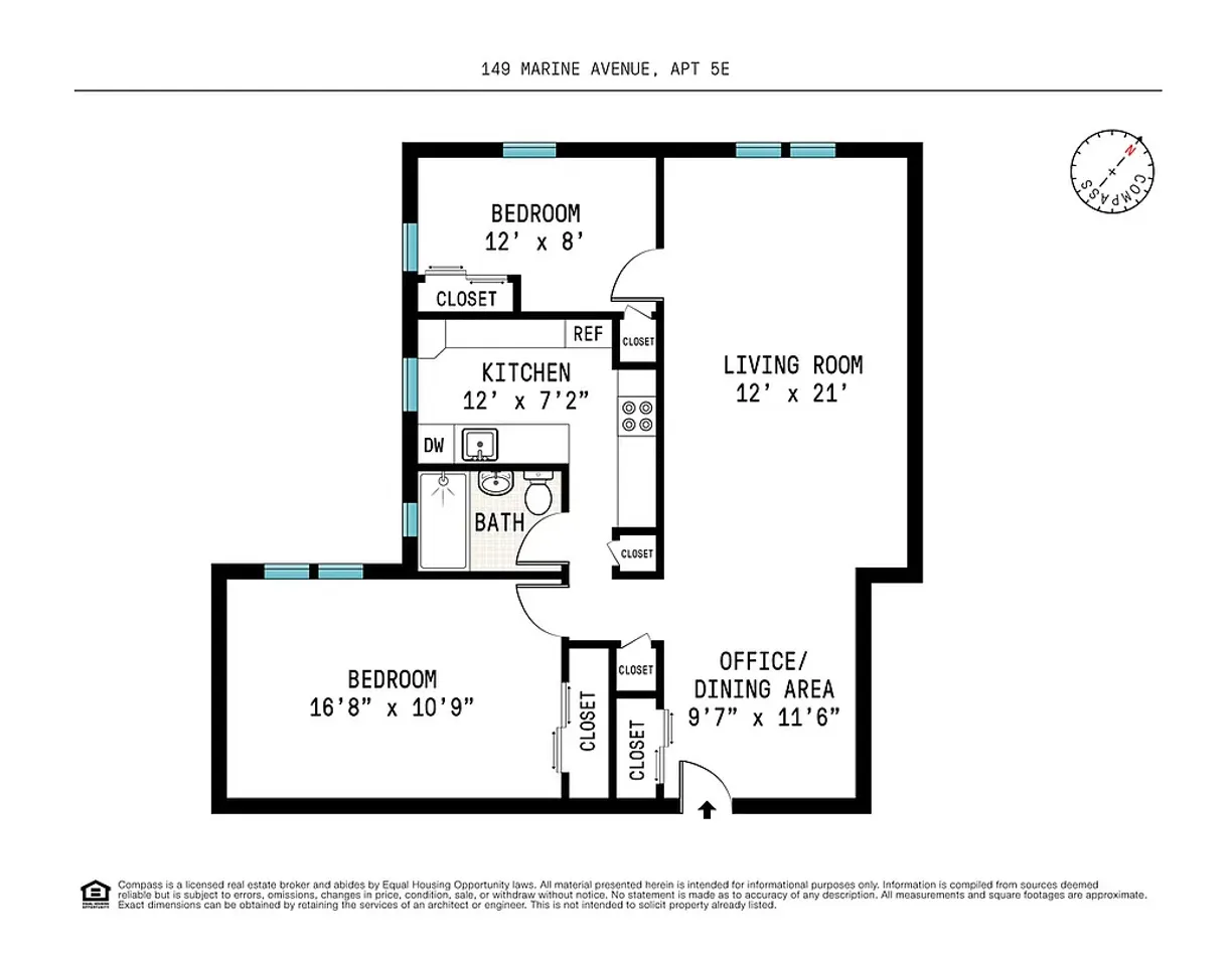 New York City Real Estate | View 149 Marine Avenue, 5E | Floorplan