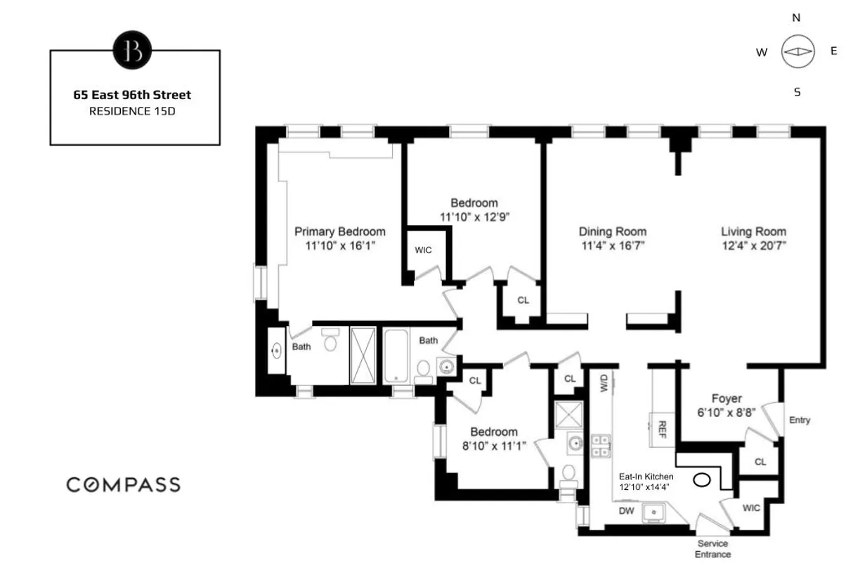 New York City Real Estate | View 65 E 96th Street, 15D | Floorplan