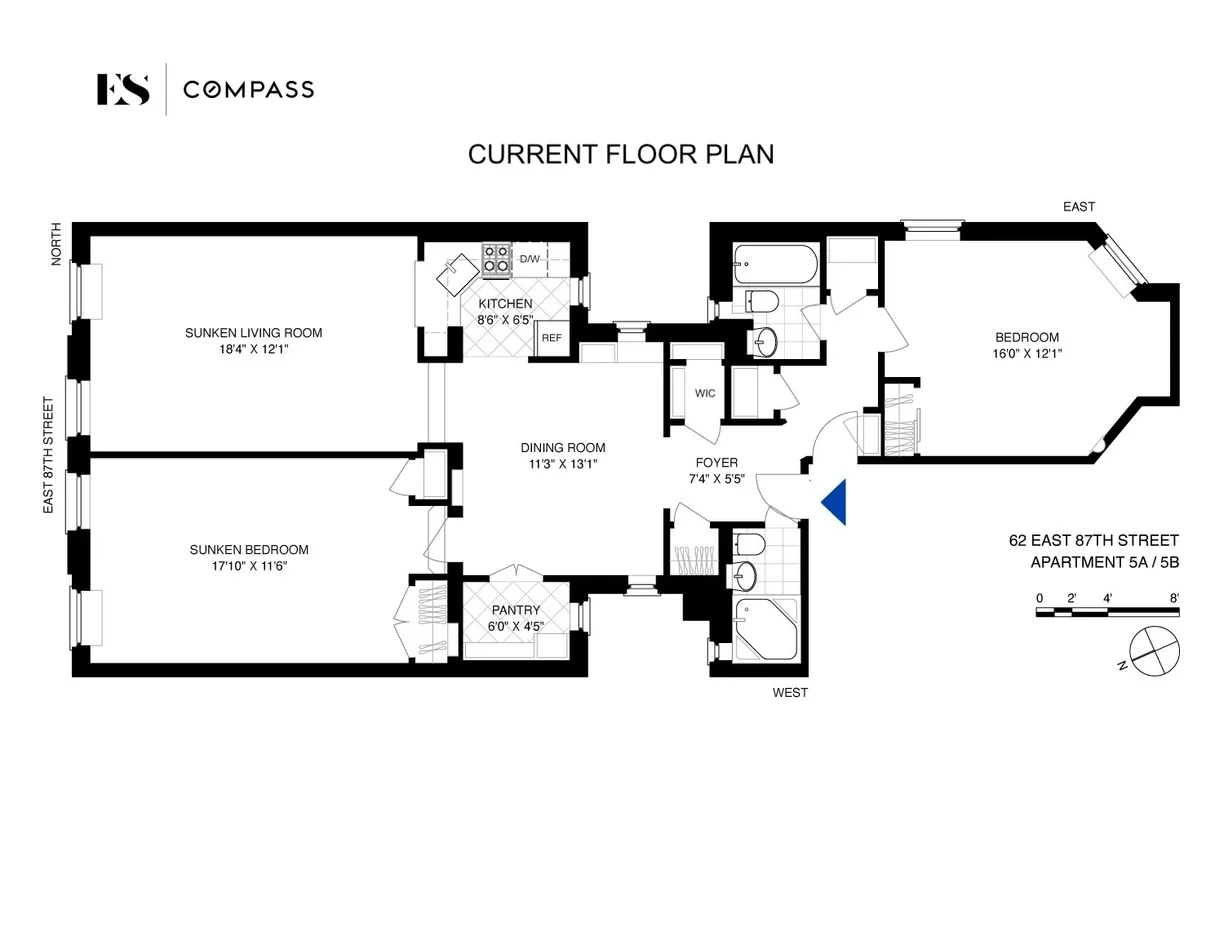 New York City Real Estate | View 62 E 87th Street, 5AB | Floorplan 1