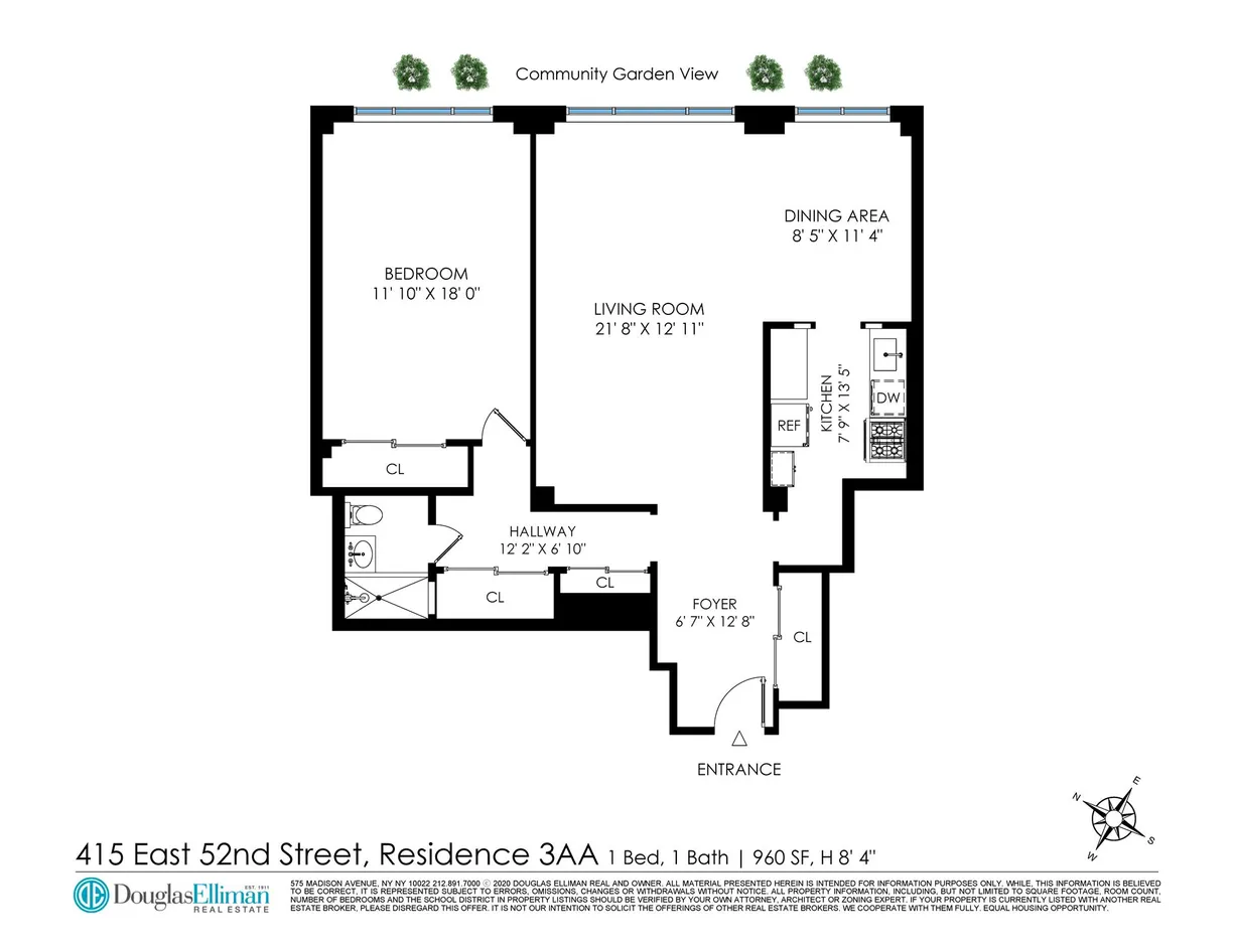 New York City Real Estate | View 415 E 52nd Street, 3AA | Floorplan