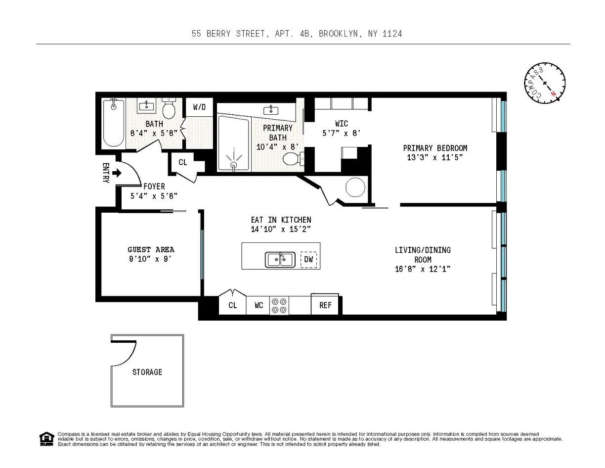 New York City Real Estate | View 55 Berry Street, 4B | Floorplan