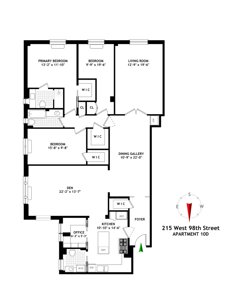 New York City Real Estate | View 215 W 98th Street, 10D | Floorplan