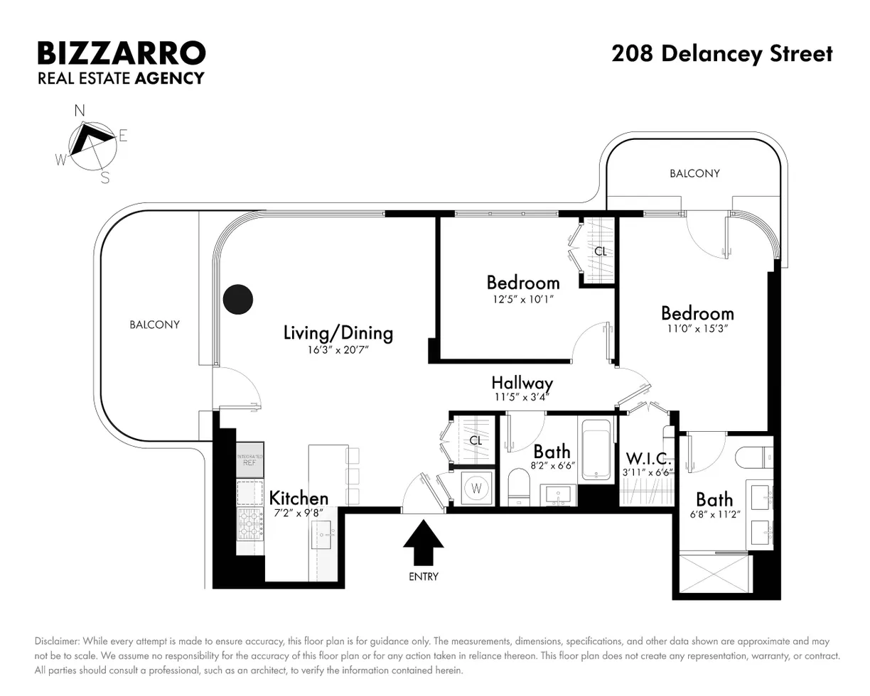 New York City Real Estate | View 208 Delancey Street, 8F | Floorplan