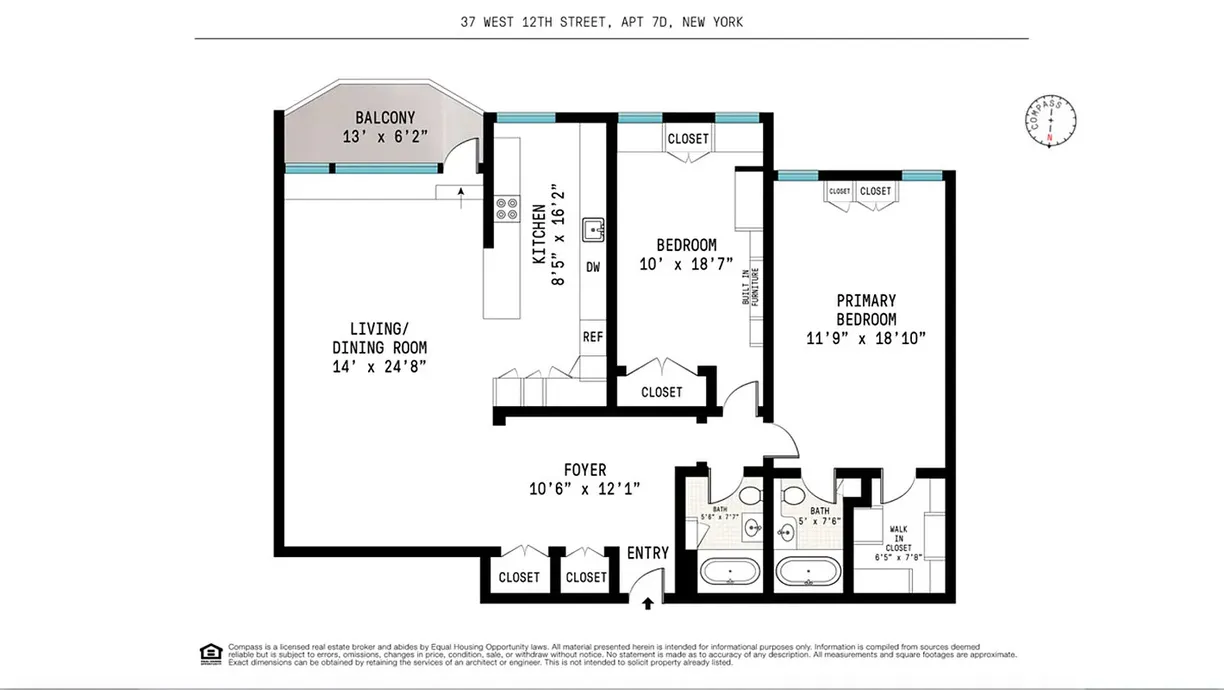 New York City Real Estate | View 37 W 12th Street, 7D | Floorplan
