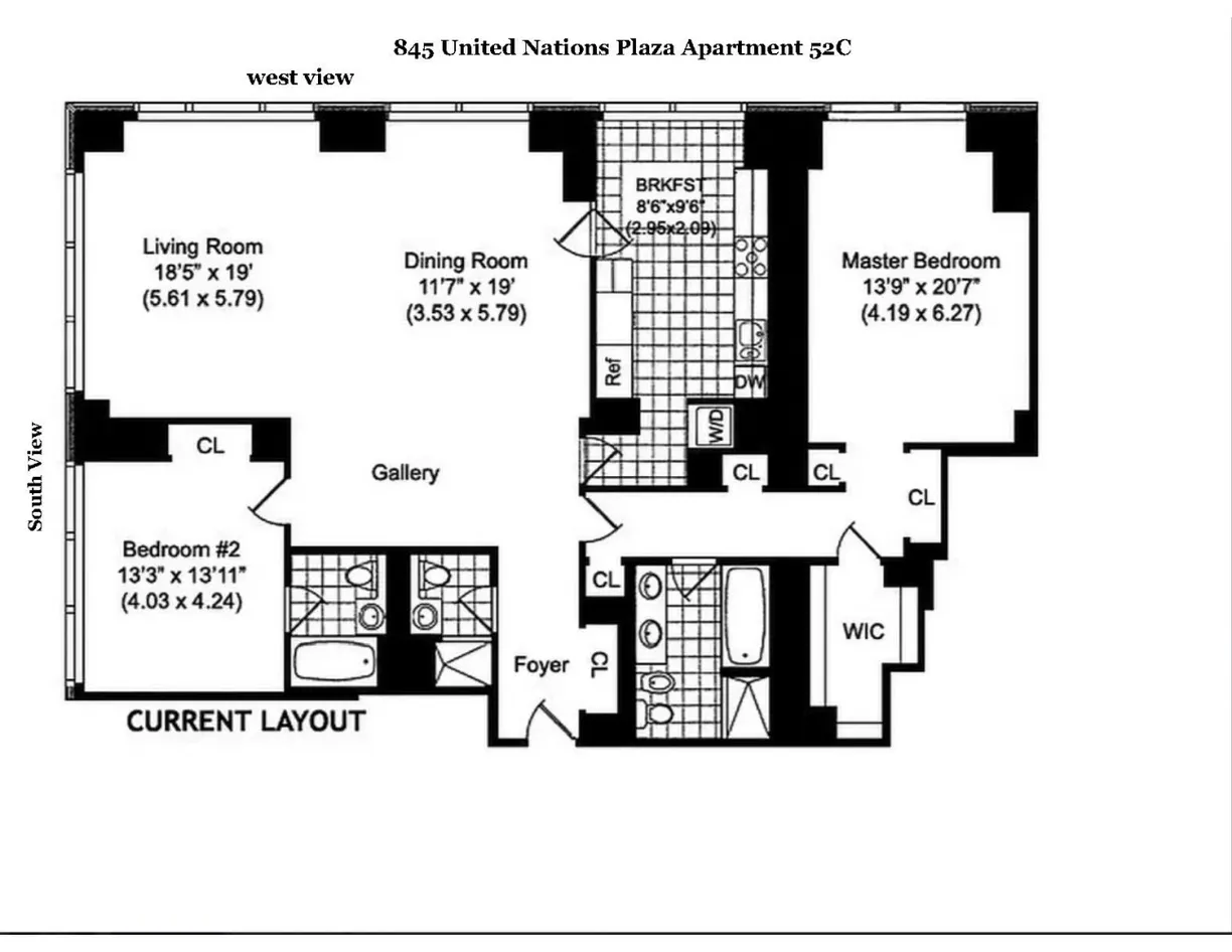 New York City Real Estate | View 845 United Nations Plaza, 52C | Floorplan
