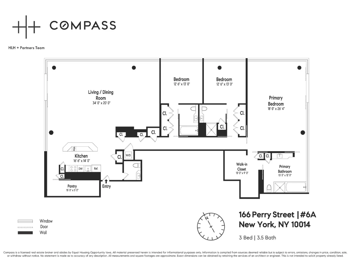 New York City Real Estate | View 166 Perry Street, 6A | Floorplan