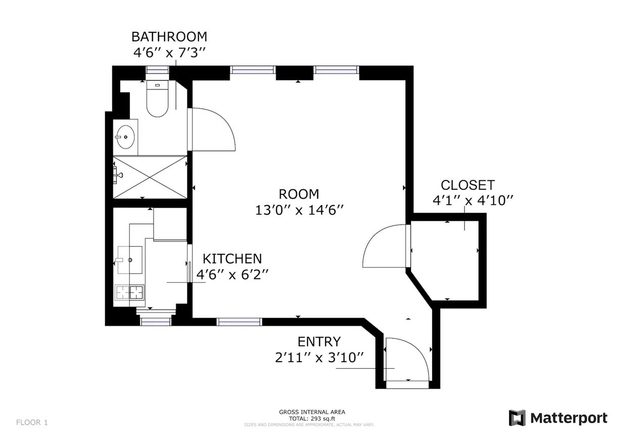 New York City Real Estate | View 457 W 57th Street, 1515 | Floorplan