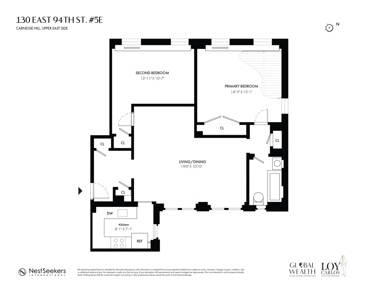 New York City Real Estate | View 130 E 94th Street, 5E | Floorplan