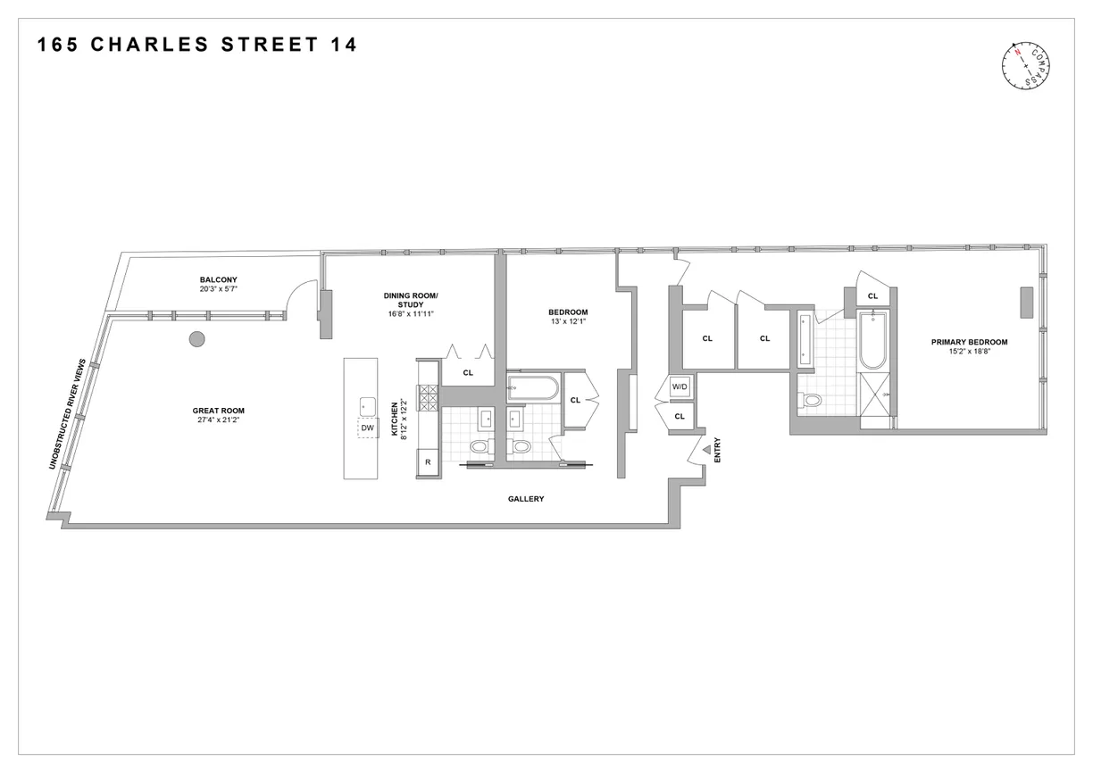 New York City Real Estate | View 165 Charles Street, 14 | Floorplan