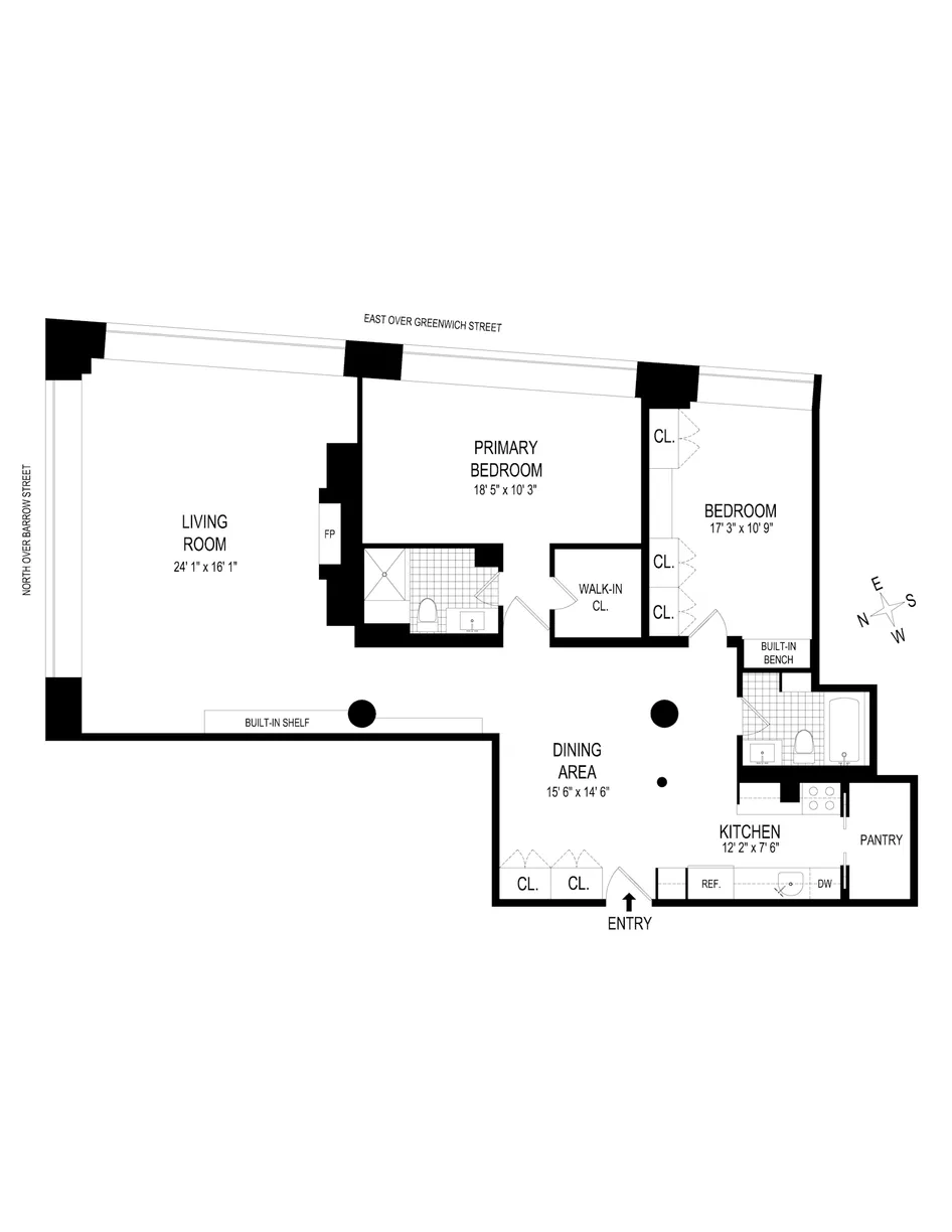 New York City Real Estate | View 111 Barrow Street, 3C | Floorplan
