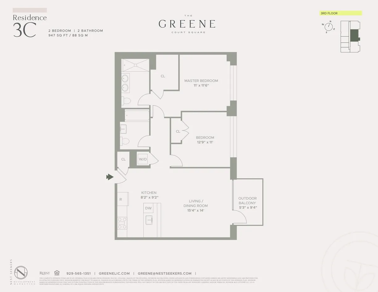 New York City Real Estate | View 45-30 Pearson Street, 3C | Floorplan