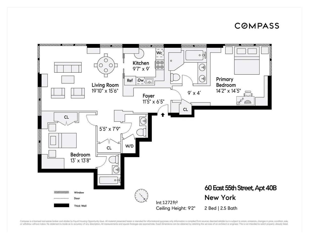 New York City Real Estate | View 60 E 55th Street, 40B | Floorplan