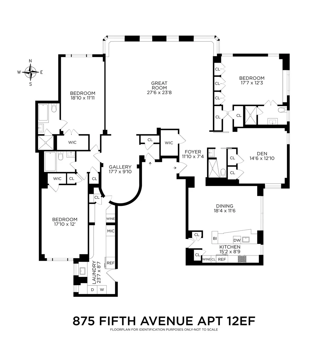 New York City Real Estate | View 875 5th Avenue, 12EF | Floorplan