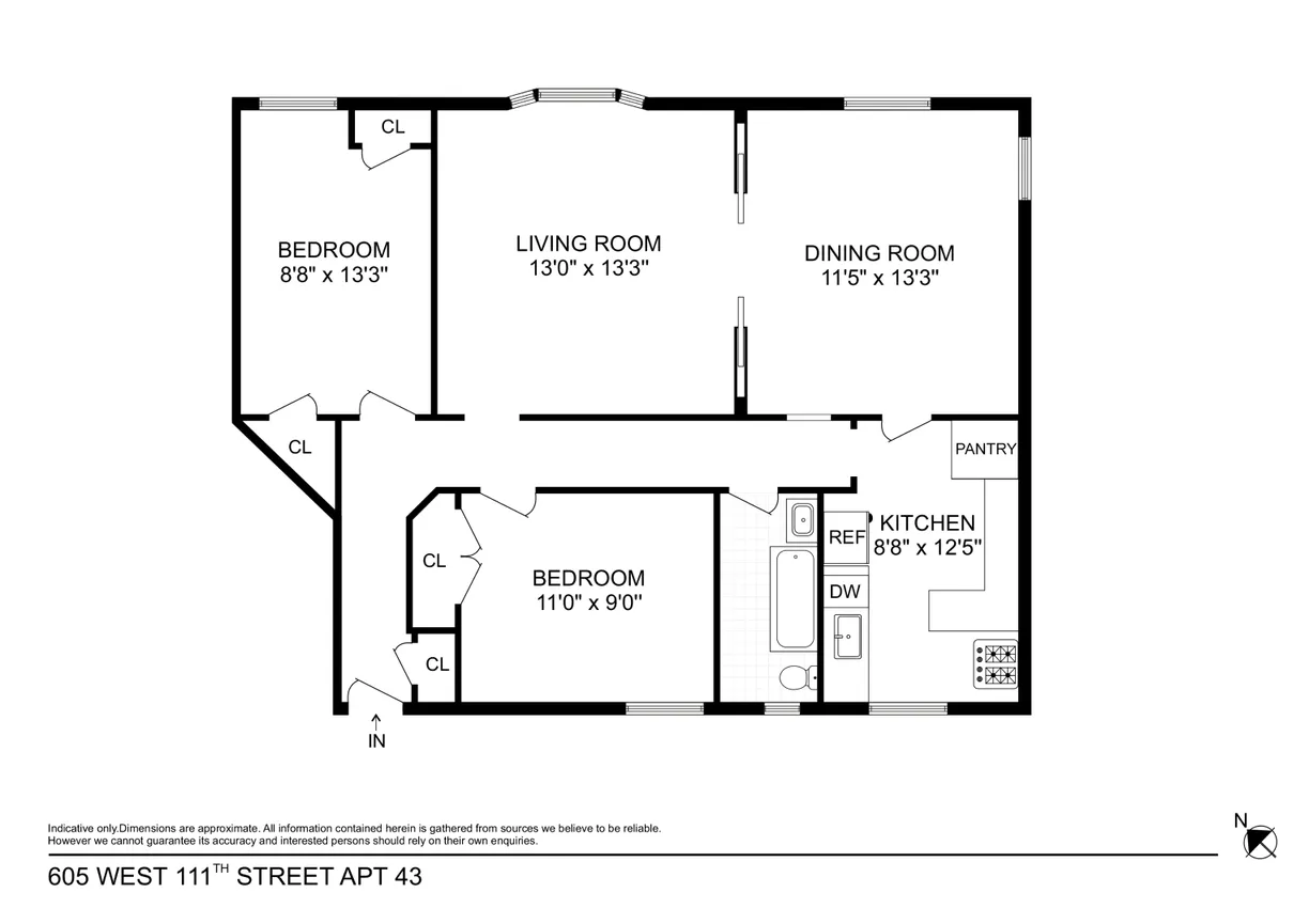 New York City Real Estate | View 605 W 111th Street, 43 | Floorplan