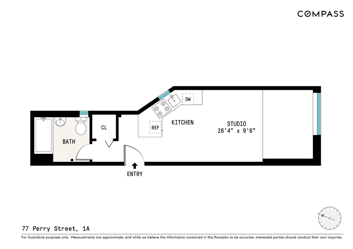 New York City Real Estate | View 77 Perry Street, 1A | Floorplan