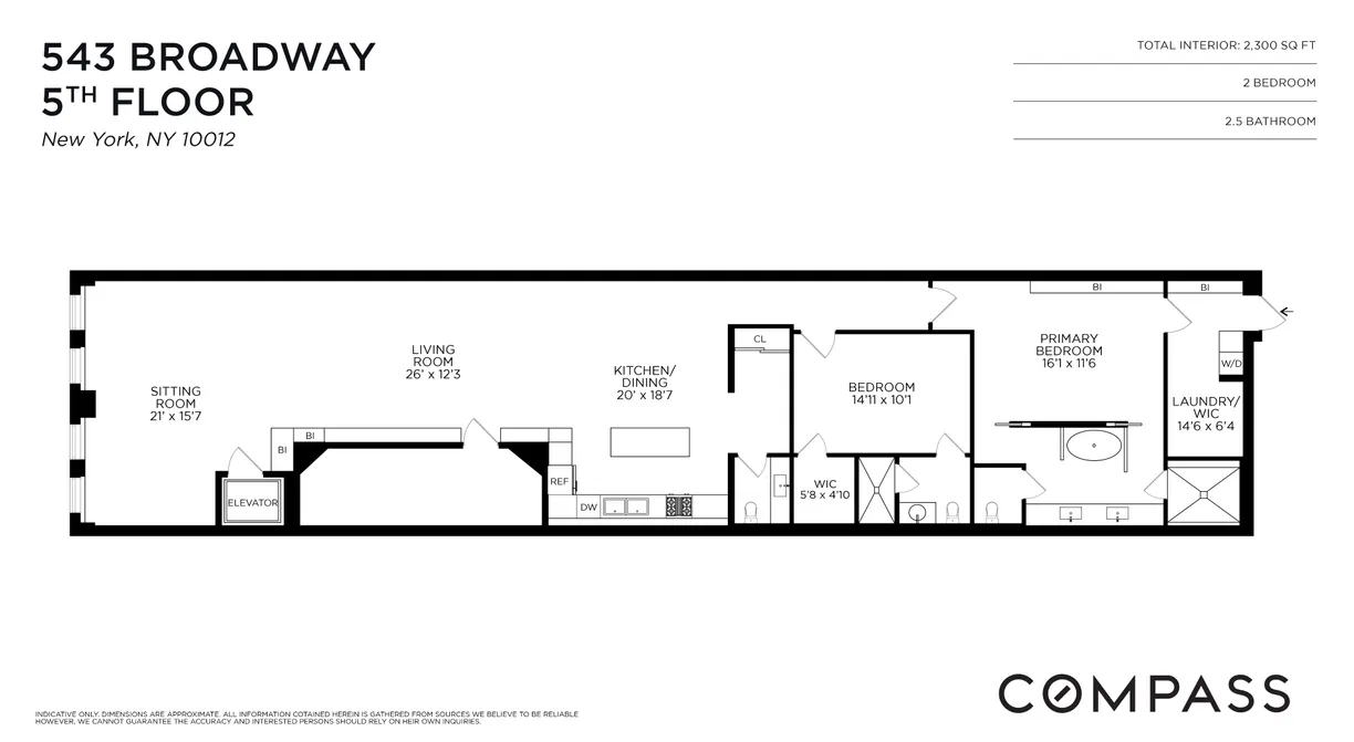 New York City Real Estate | View 543 Broadway, 6 | Floorplan