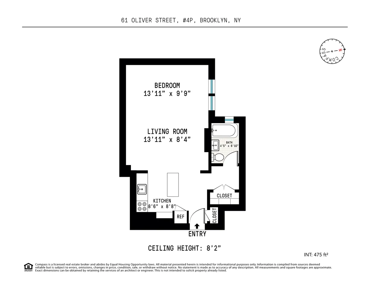 New York City Real Estate | View 61 Oliver Street, 4P | Floorplan