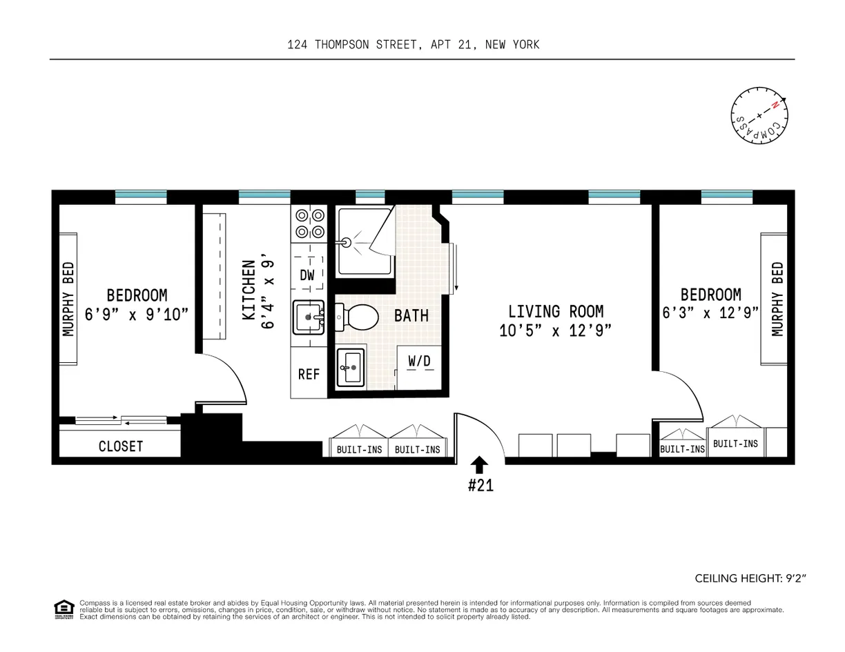 New York City Real Estate | View 124 Thompson Street, 21 | Floorplan