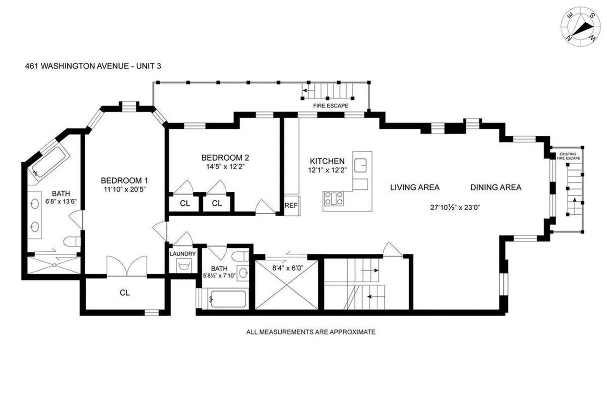 New York City Real Estate | View 461 Washington Avenue, 3 | Floorplan