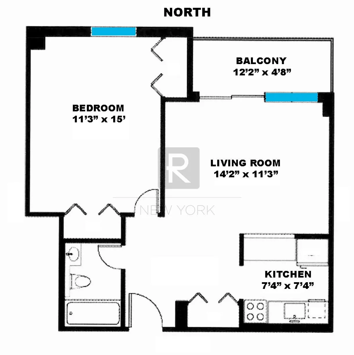 New York City Real Estate | View 445 W 19th Street, 3G | Floorplan 1
