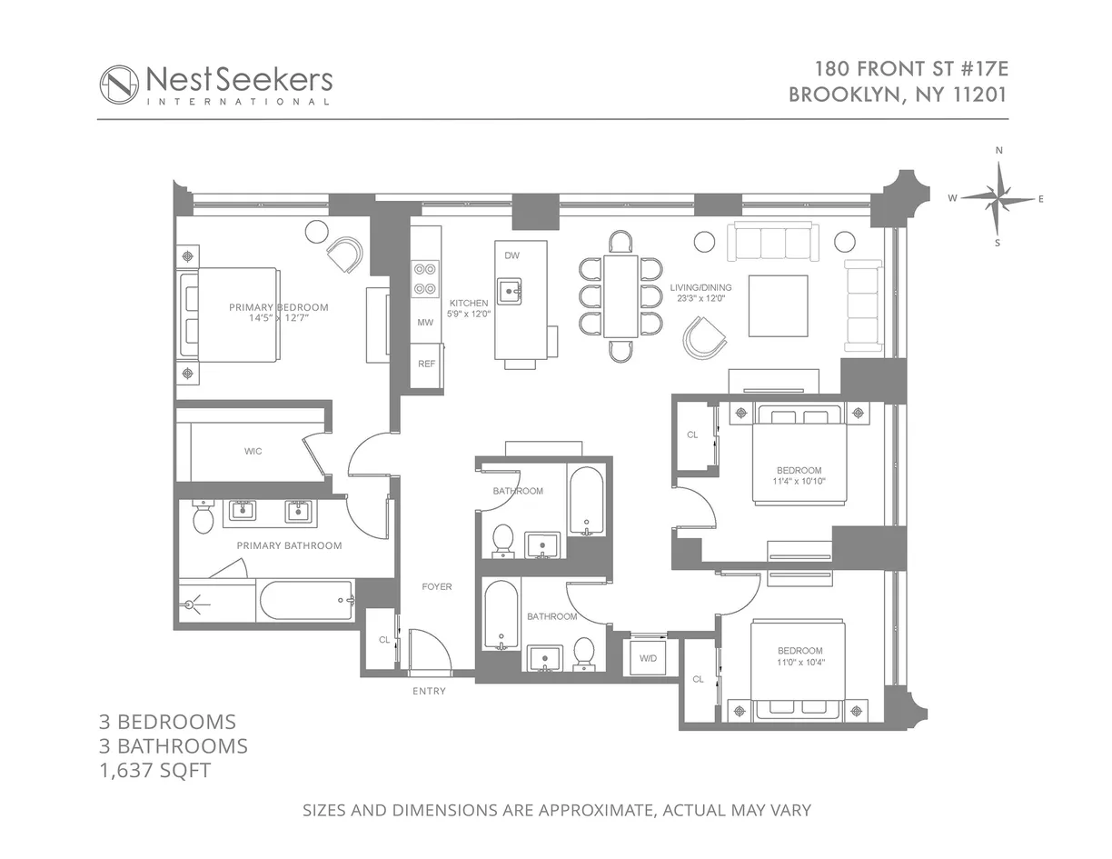 New York City Real Estate | View 180 Front Street, 17E | Floorplan