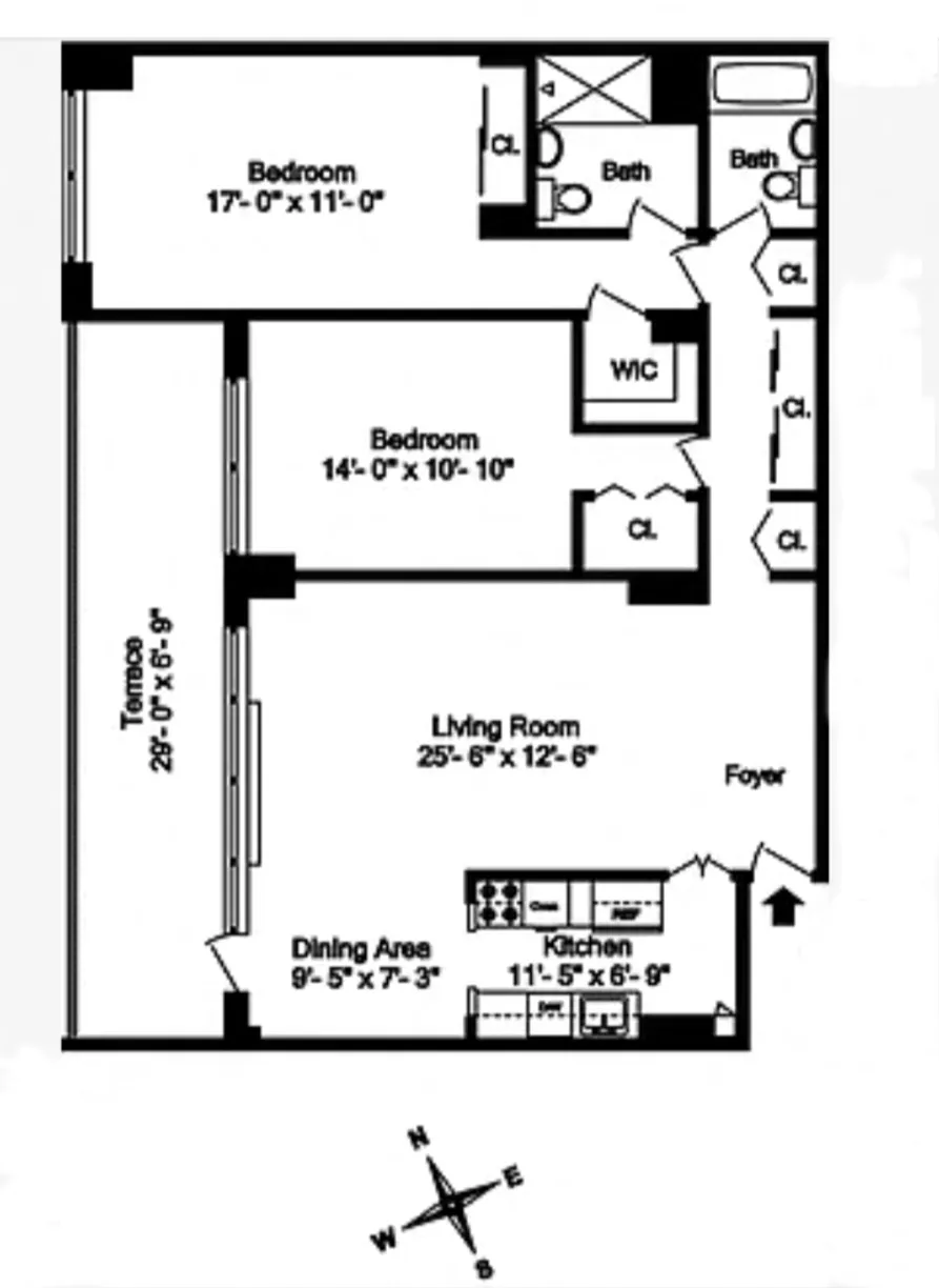 New York City Real Estate | View 135 Ocean Parkway, 4M | Floorplan