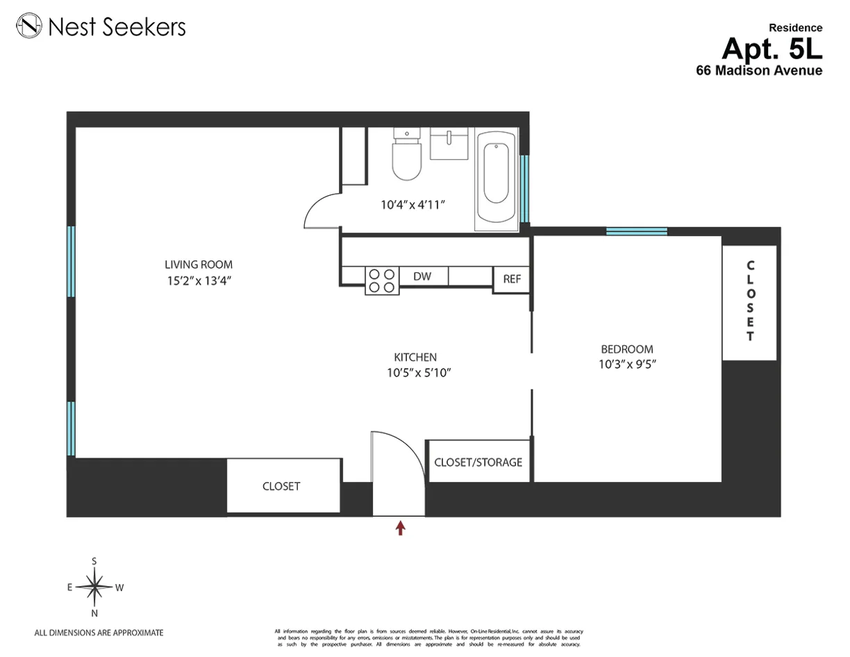 New York City Real Estate | View 66 Madison Avenue, 5L | Floorplan
