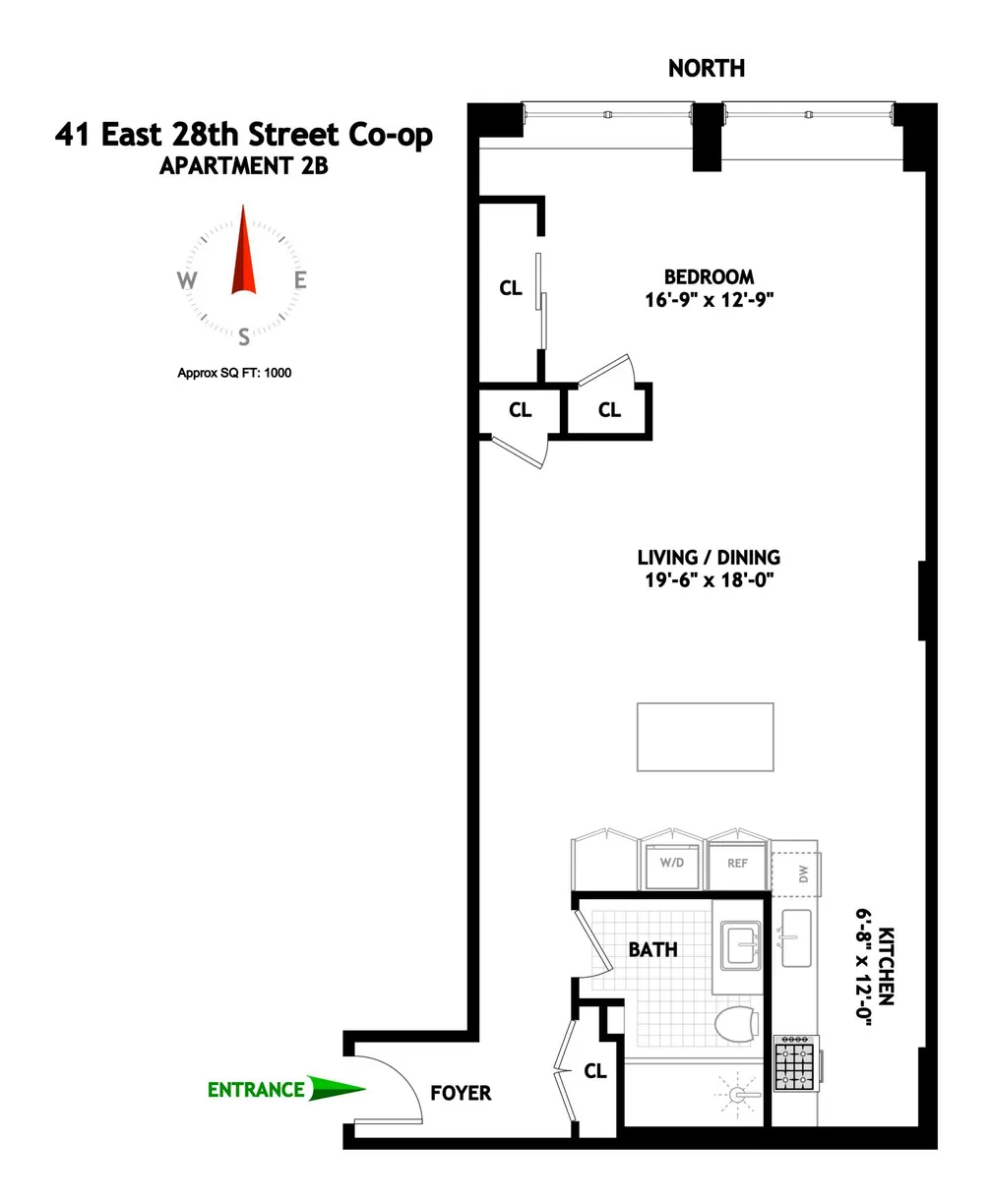 New York City Real Estate | View 41 E 28th Street, 2B | Floorplan 1