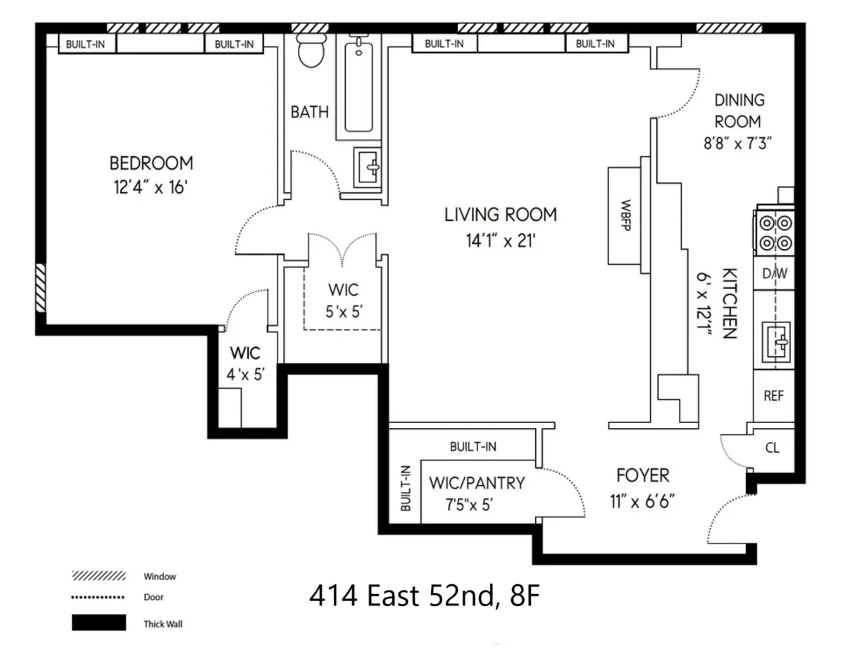 New York City Real Estate | View 414 E 52nd Street, 8F | Floorplan