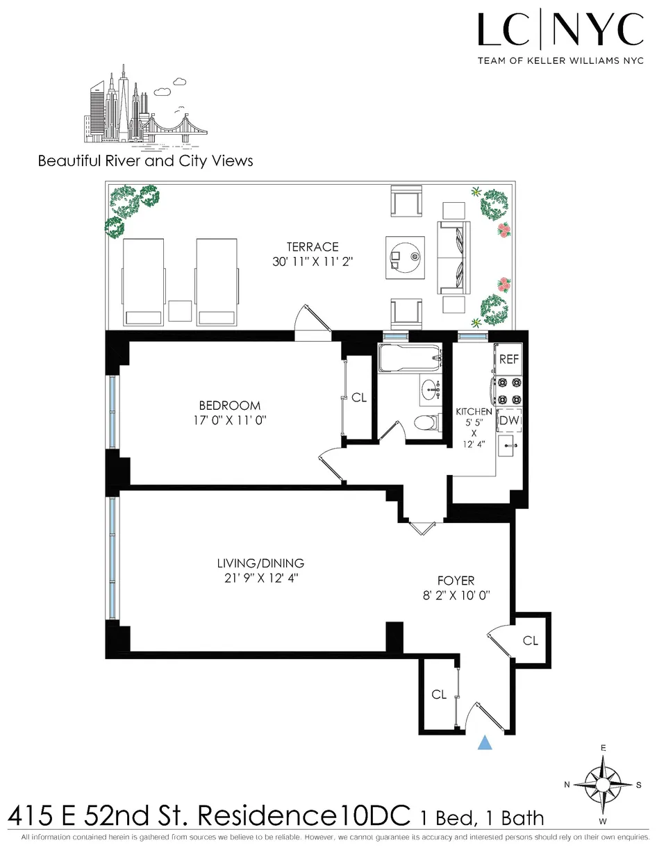 New York City Real Estate | View 415 E 52nd Street, 10DC | Floorplan