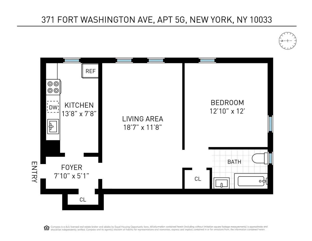 New York City Real Estate | View 371 Fort Washington Avenue, 5G | Floorplan