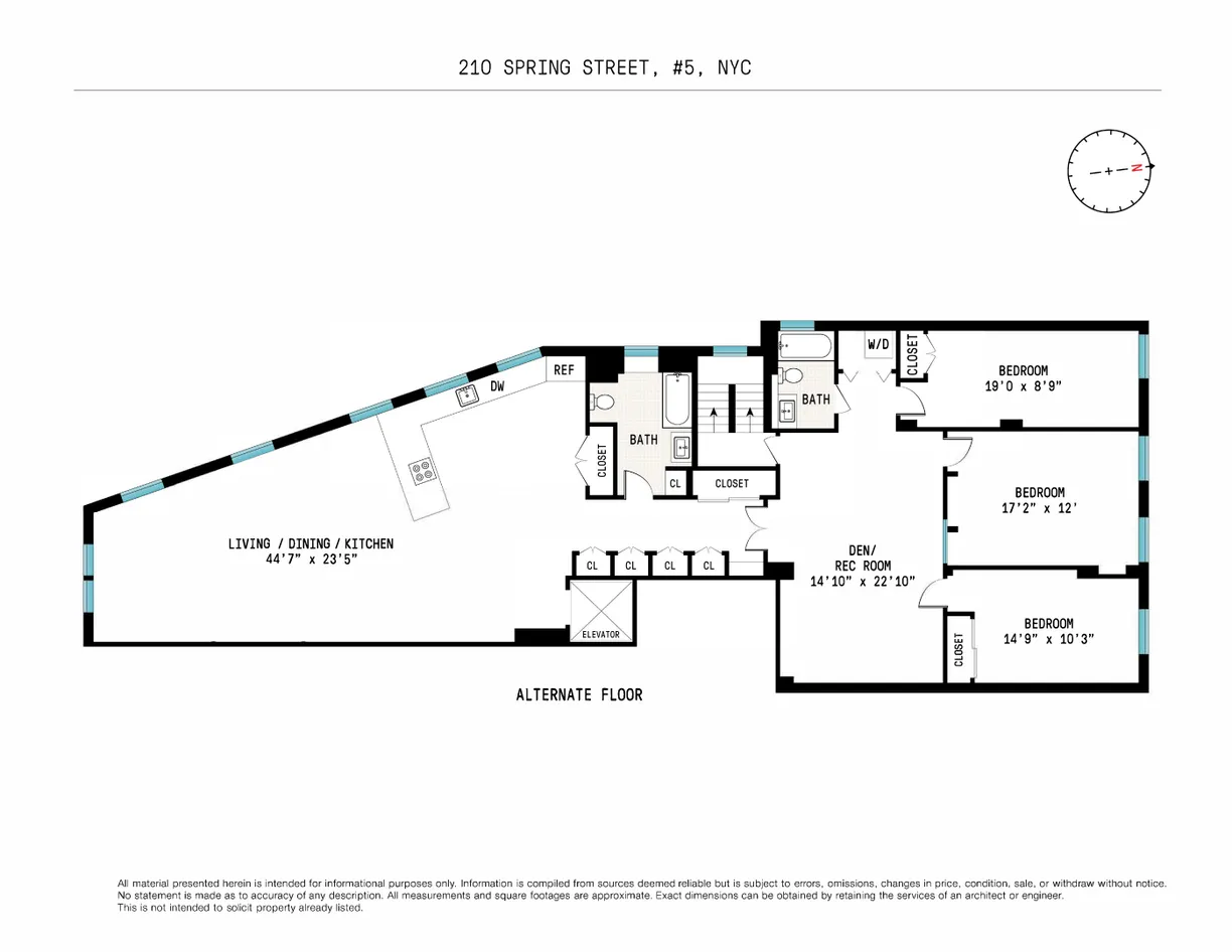 New York City Real Estate | View 210 Spring Street, 5 | Floorplan 2