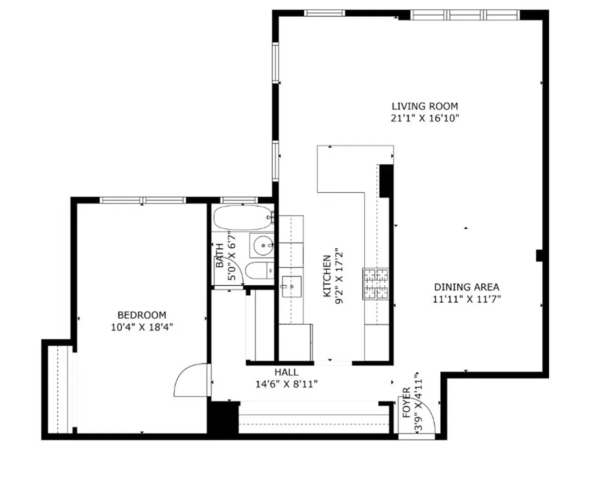 New York City Real Estate | View 23-55 Bell Boulevard, 6D | Floorplan