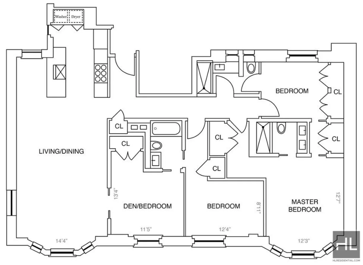 New York City Real Estate | View 252 W 76th Street, 8G | Floorplan