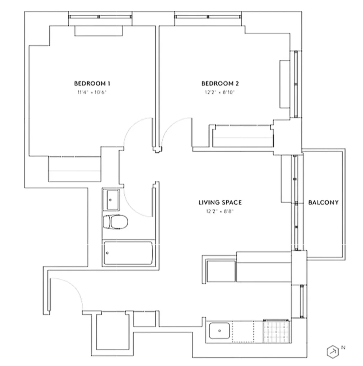 New York City Real Estate | View 560 W 43rd Street, 25C | Floorplan