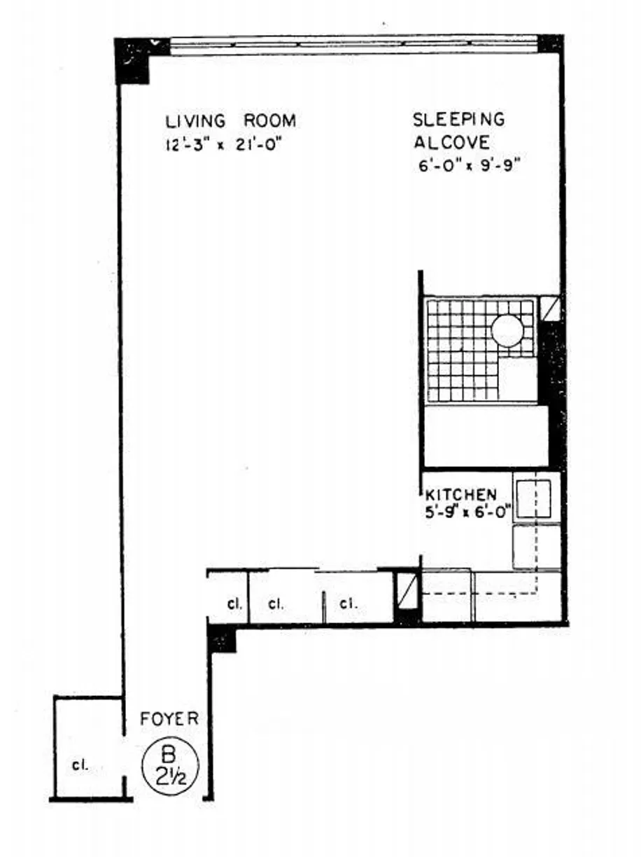 New York City Real Estate | View 240 E 55th Street, 8B | Floorplan 1