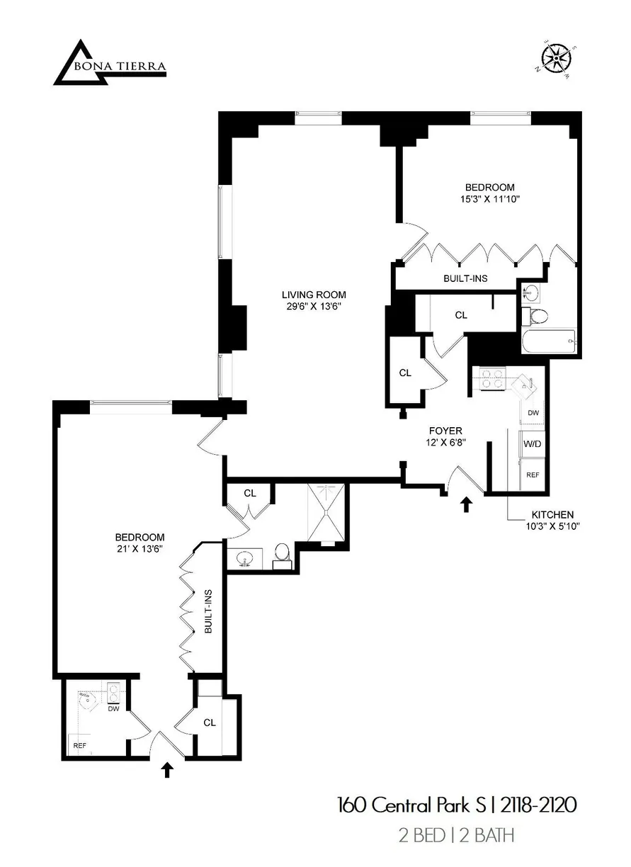 New York City Real Estate | View 160 Central Park S, 2118/2120 | Floorplan