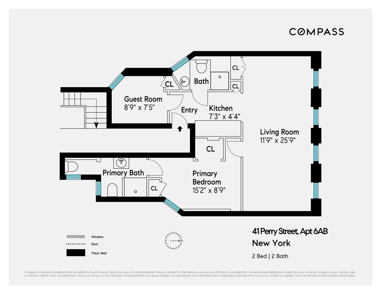 New York City Real Estate | View 41 Perry Street, 6AB | Floorplan