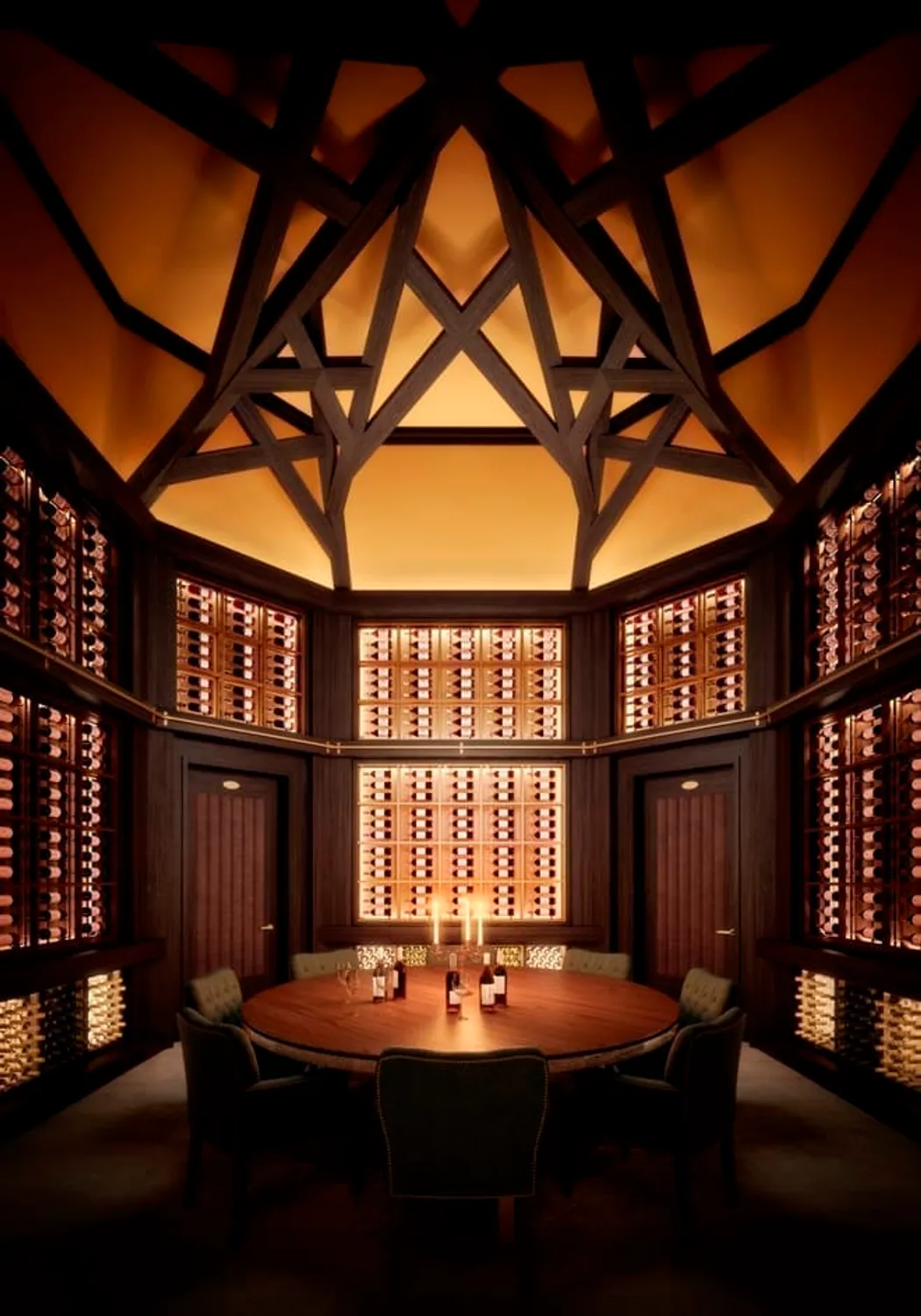 Wine Tasting Room with surrounding Wine Vaults