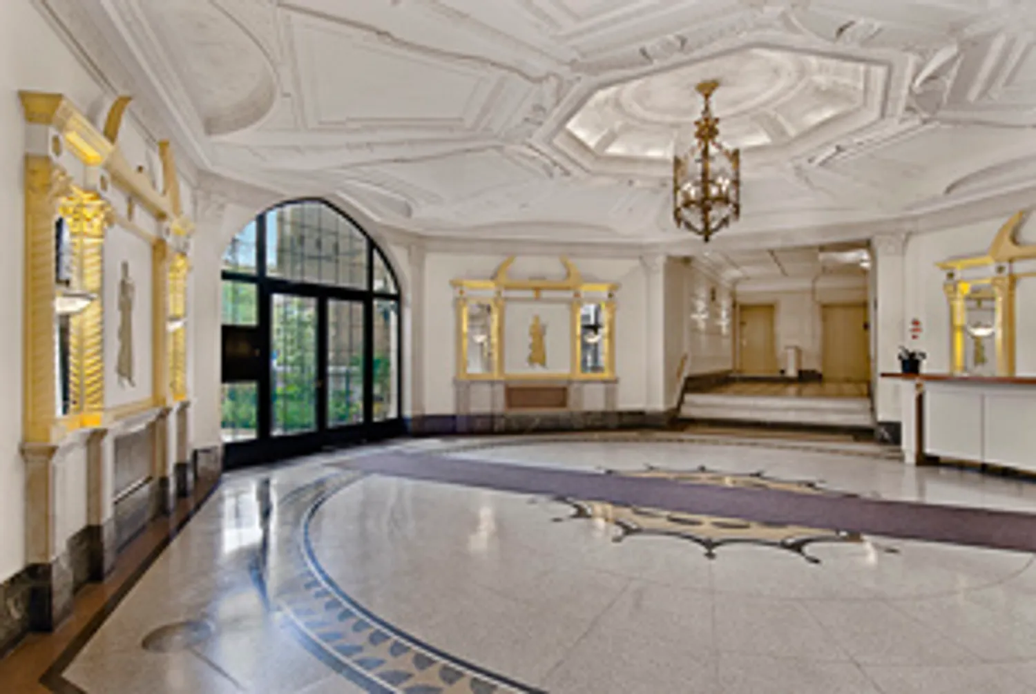 Elegant marble lobby with full service attendence