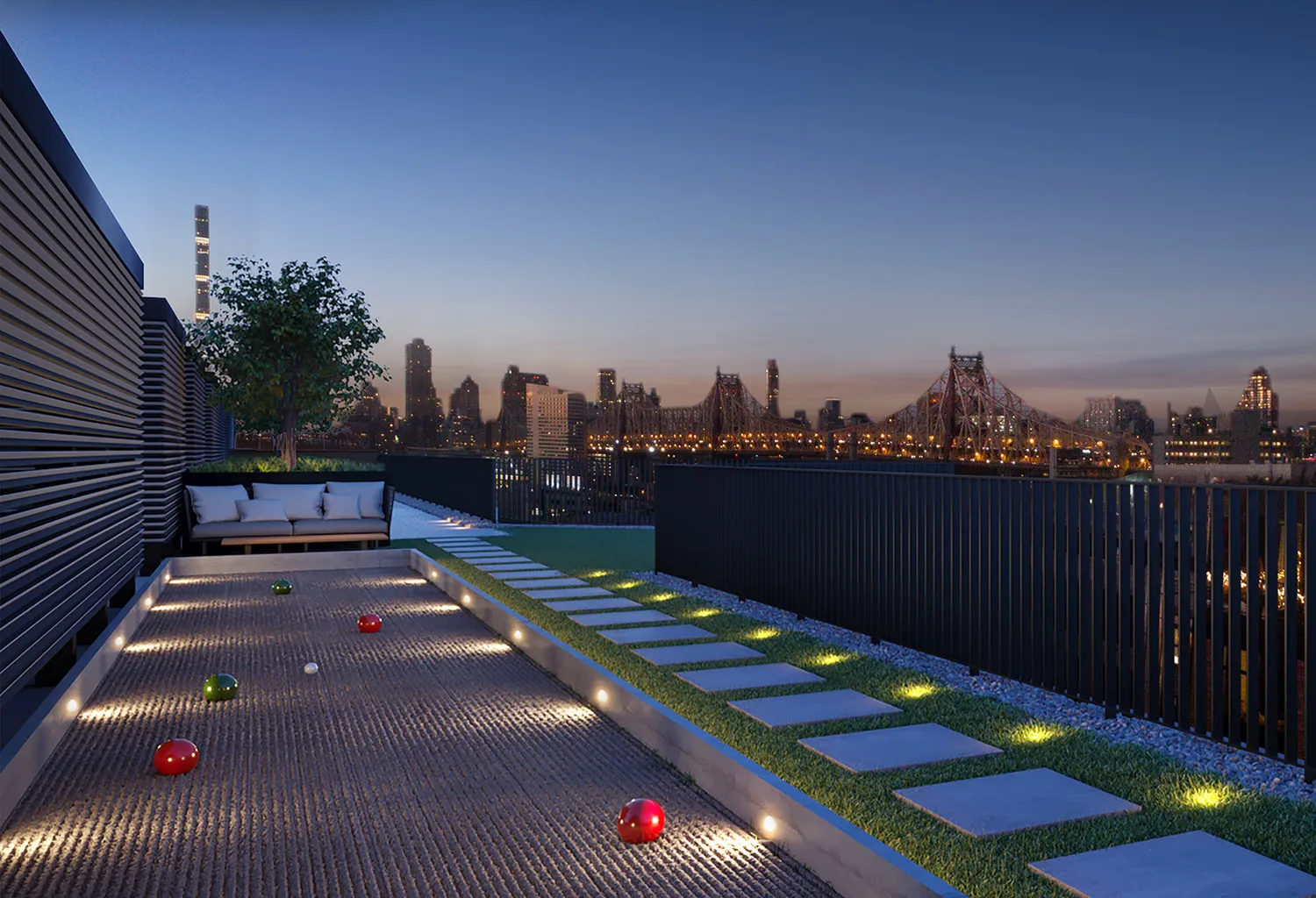 Landscape rooftop with view and landscape