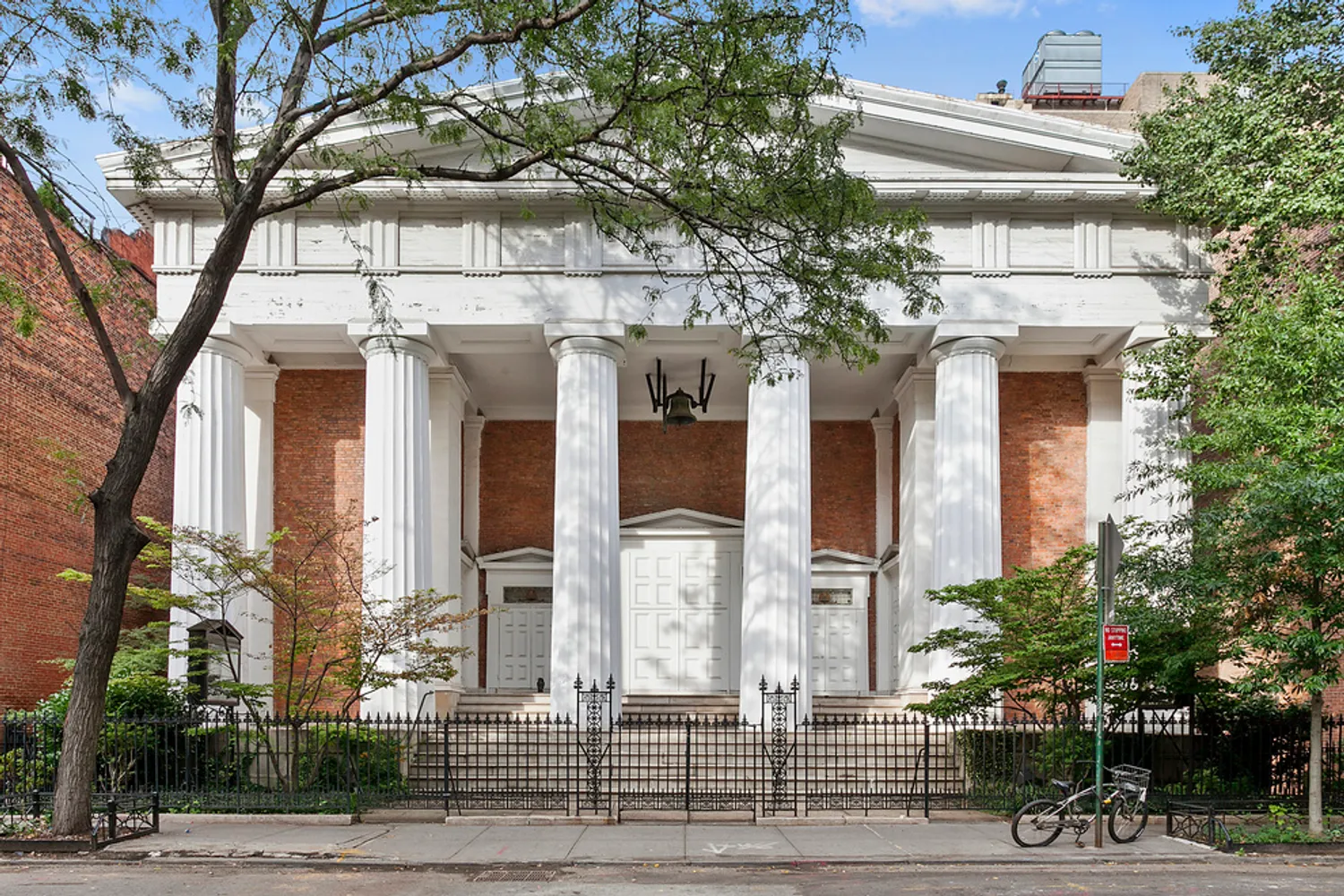 Historic Greek Revival church facade