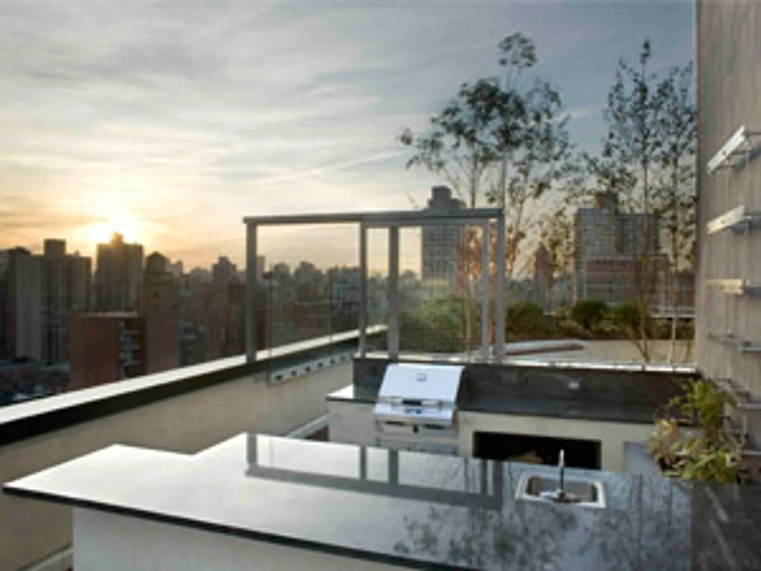 Roof deck grill